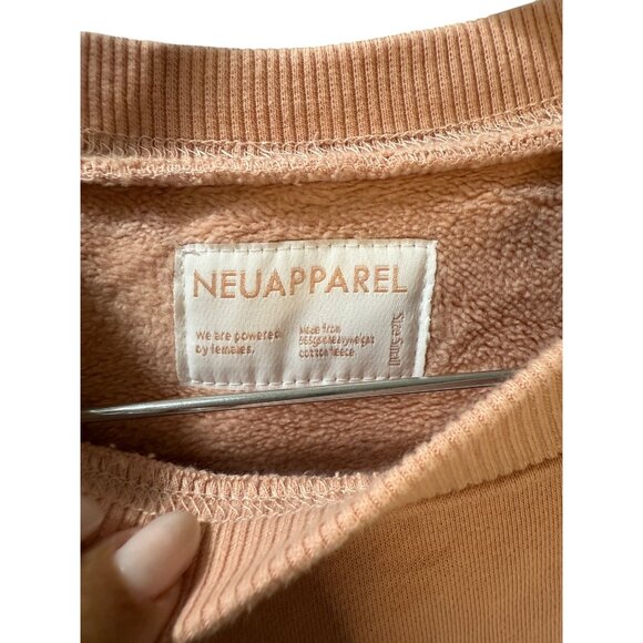 Neuapparel Womens Crewneck Sweatshirt Size L Pink Cotton Fleece Long Sleeve - Picture 7 of 8
